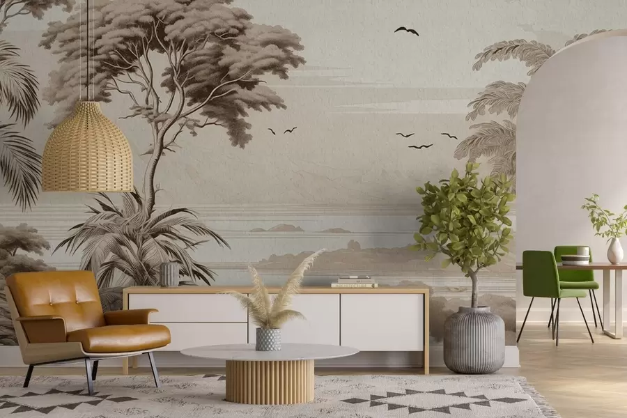 murais de parede Árvores no horizonte w04363