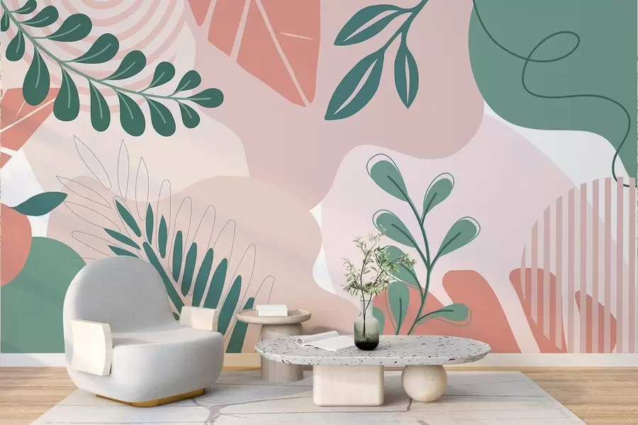 murais de parede Abstração, folhas w04366