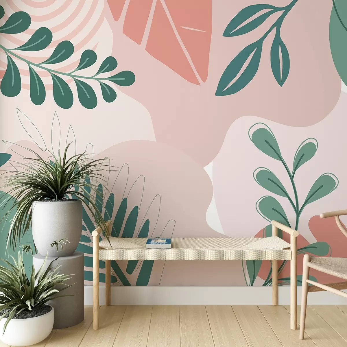 murais de parede Abstração, folhas w04366