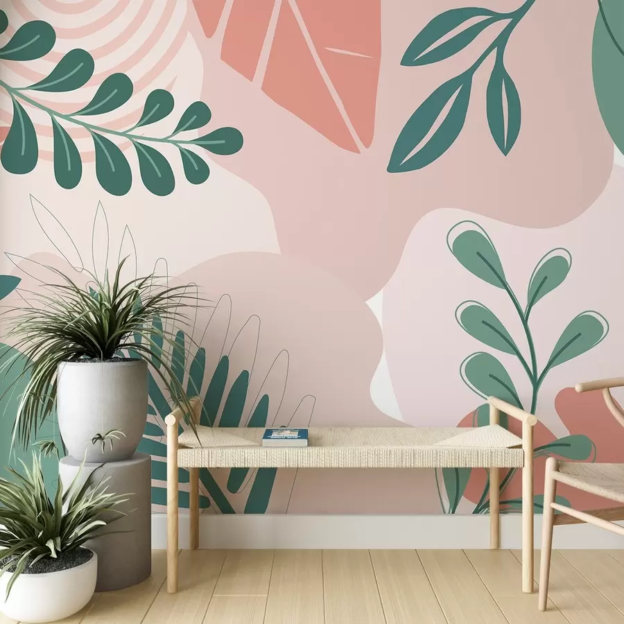 murais de parede Abstração, folhas w04366