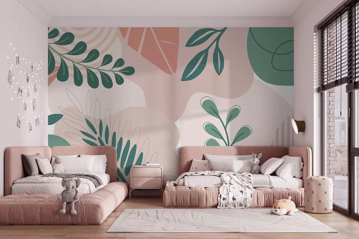 murais de parede Abstração, folhas w04366