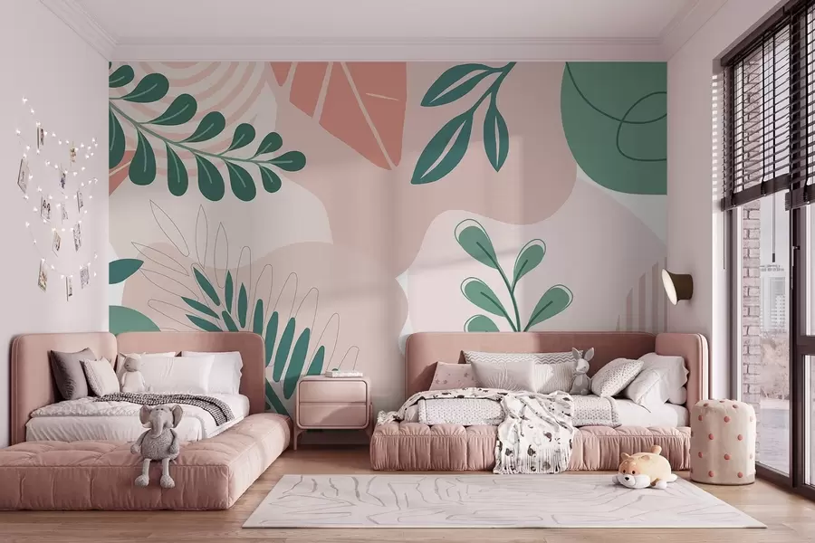 murais de parede Abstração, folhas w04366