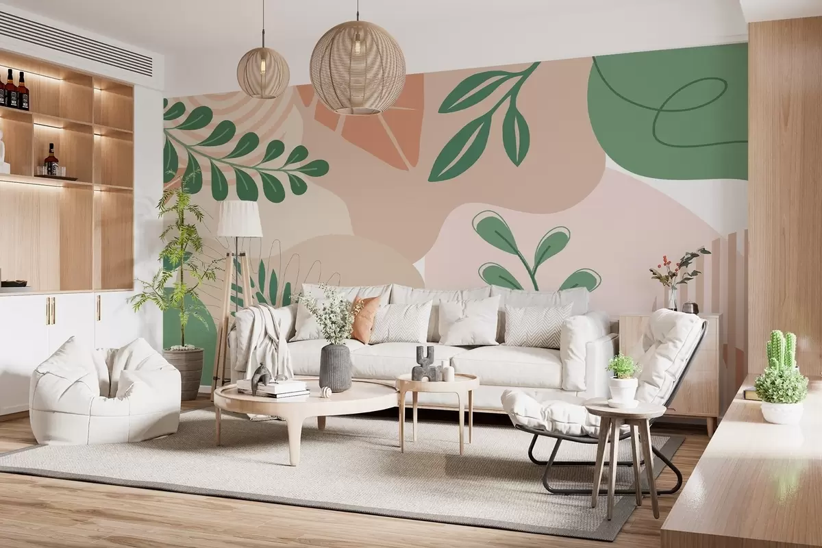 murais de parede Abstração, folhas w04366v1