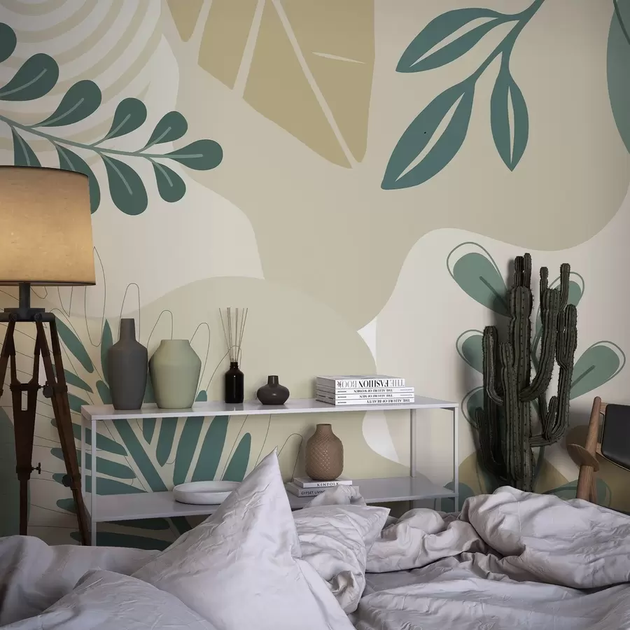 murais de parede Abstração, folhas w04366v2