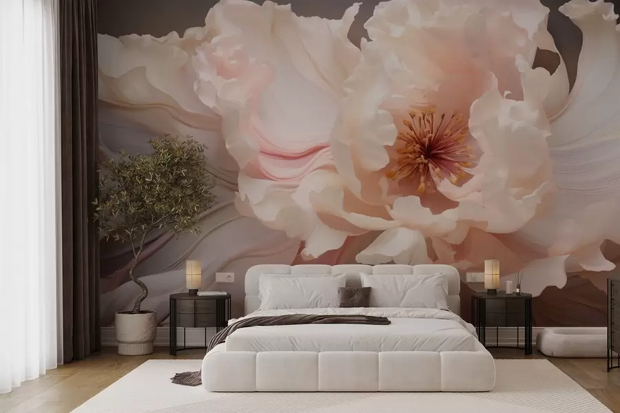 murais de parede Flor abstrata em tons pastéis suaves w04346