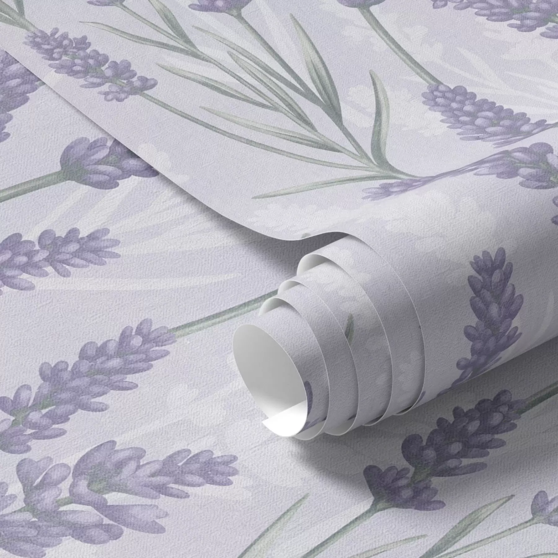murais de parede Ramos de lavanda em uma paleta de aquarela roxa pálida a00447