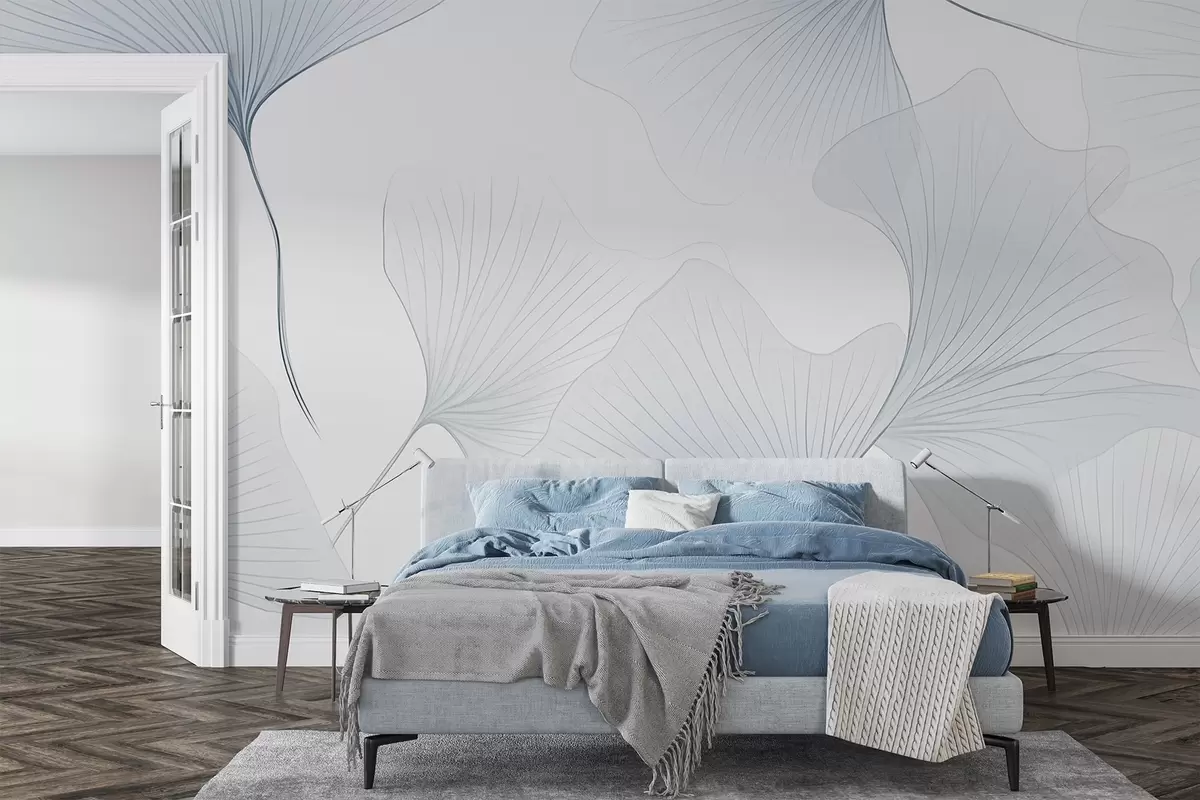 murais de parede Folhas de ginkgo transparentes w04433