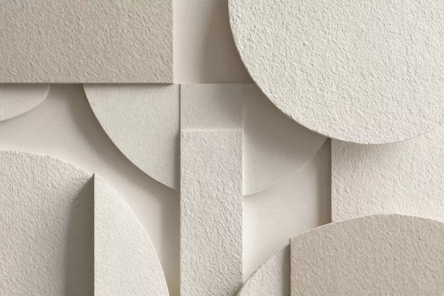 murais de parede Composição abstrata de formas geométricas bege w04395