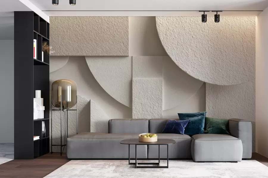 murais de parede Composição abstrata de formas geométricas bege w04395