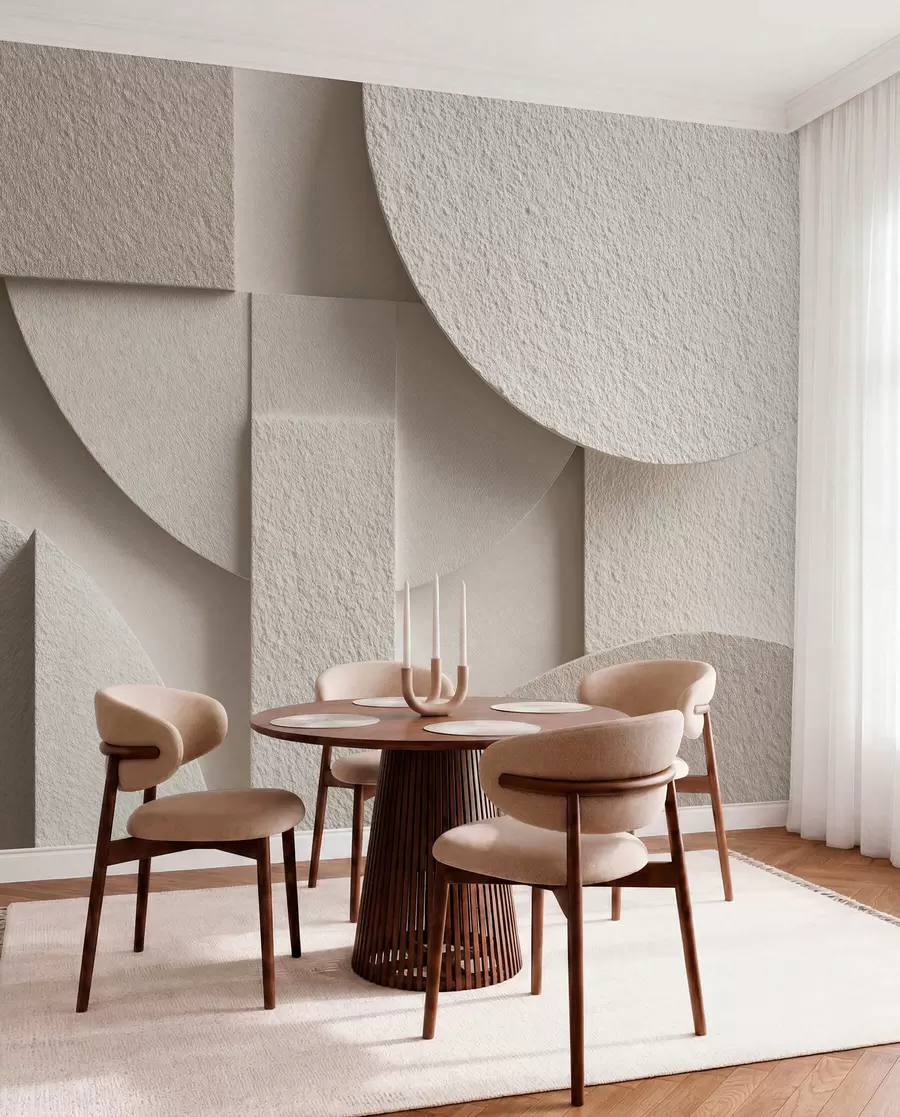 murais de parede Composição abstrata de formas geométricas bege w04395