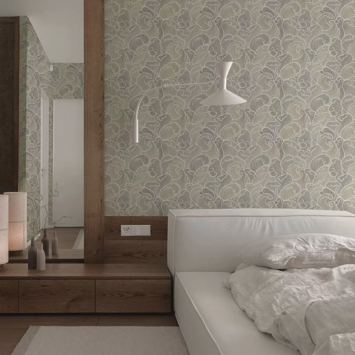 Papel de parede Ondas abstratas em tons pastéis a00285