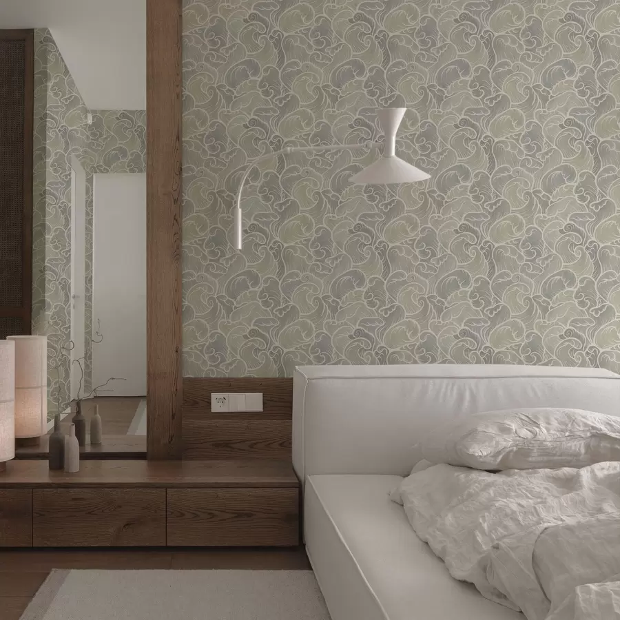 murais de parede Ondas abstratas em tons pastéis a00285