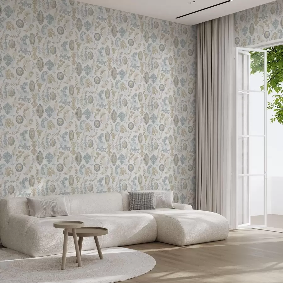 murais de parede Ornamento clássico com medalhões e padrões a00319