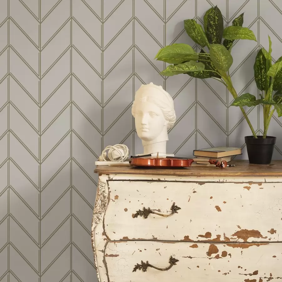 murais de parede Geometria na forma de abetos com linhas duplas a00488