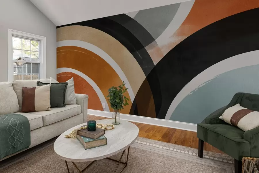 murais de parede Círculos multicoloridos abstratos w04425