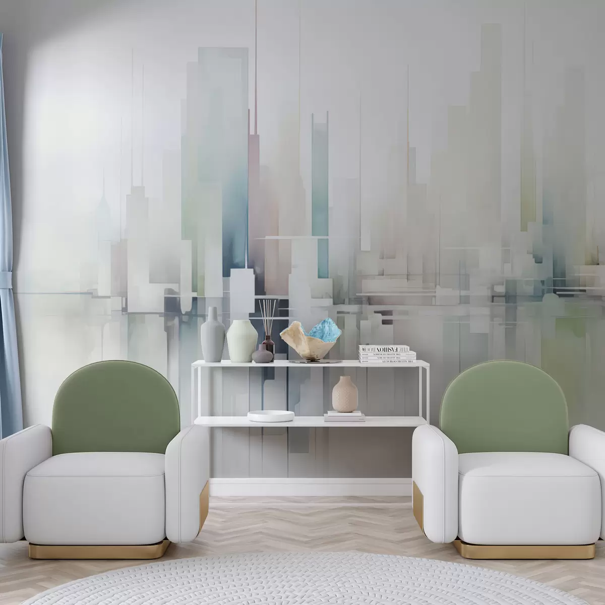 murais de parede Cidade abstrata w04488