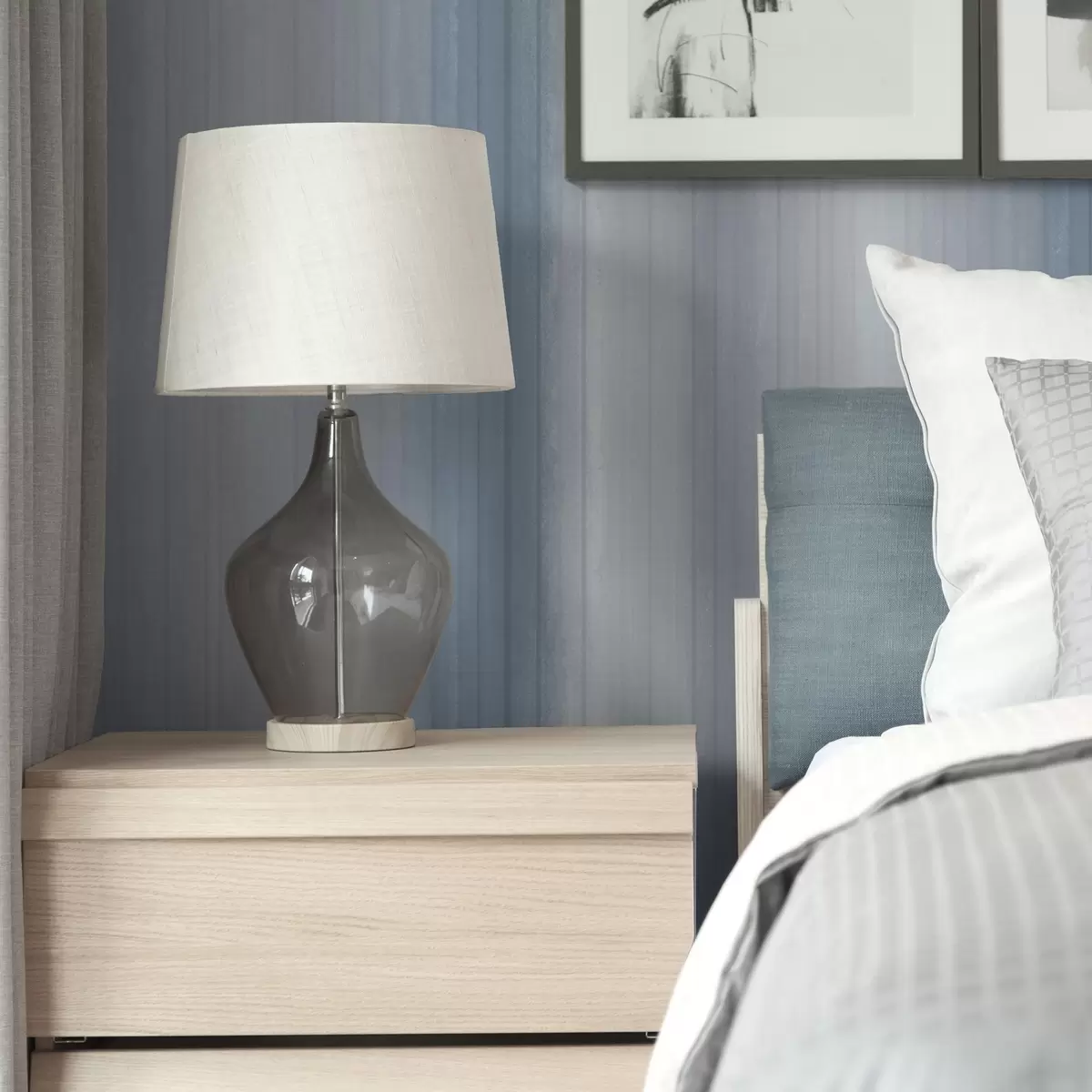 Papel de parede Listras suaves em gradiente azul-cinza a00506