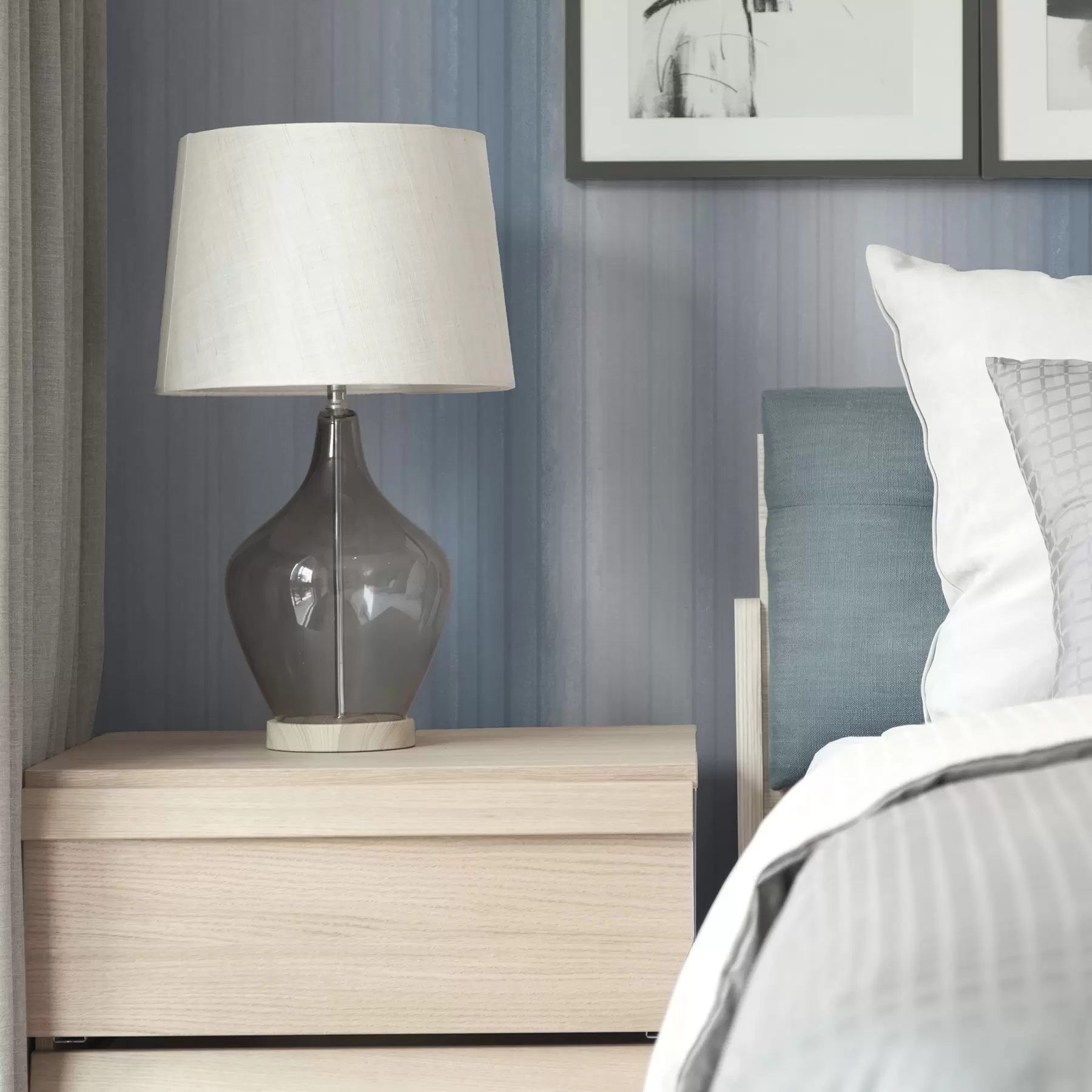 murais de parede Listras suaves em gradiente azul-cinza a00506