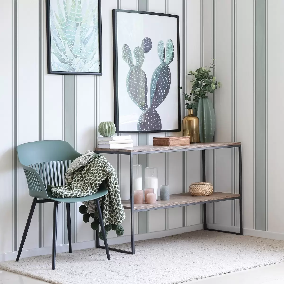 Papel de parede Listras largas em uma paleta cinza-azulada a00516