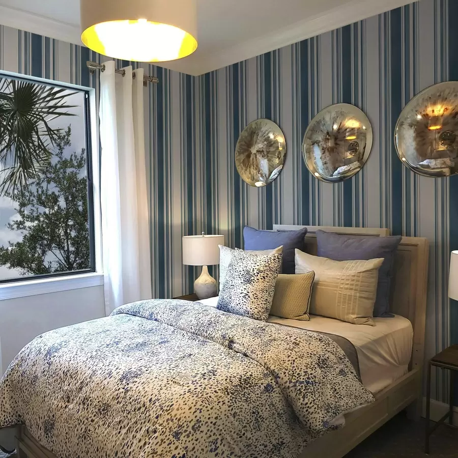 murais de parede Listras azuis com lacunas brancas a00525