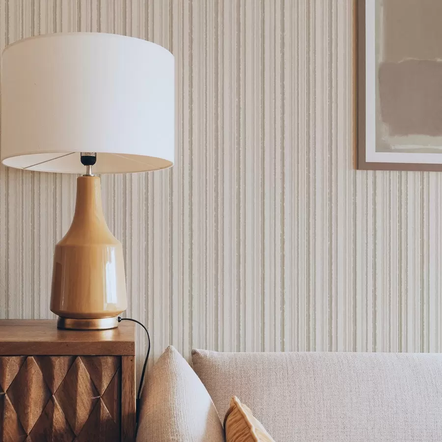 murais de parede Listras finas em tons de bege claro a00549