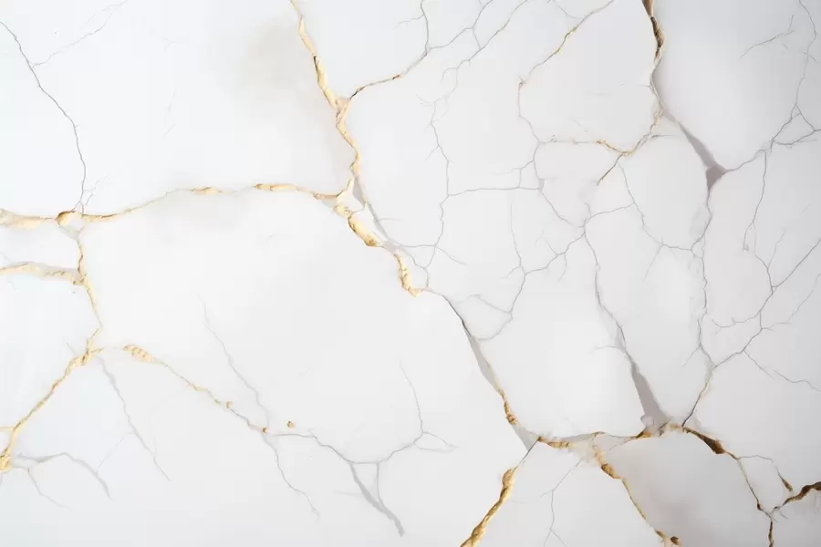 murais de parede Imitação de mármore com rachaduras finas e veios amarelos w09390