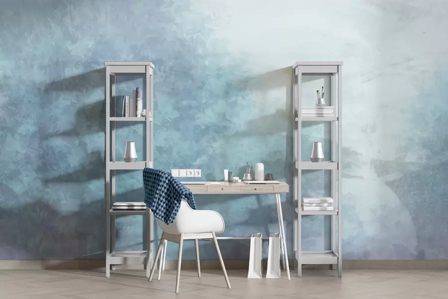 murais de parede  Imitação de folhas em uma parede de concreto w04468v1