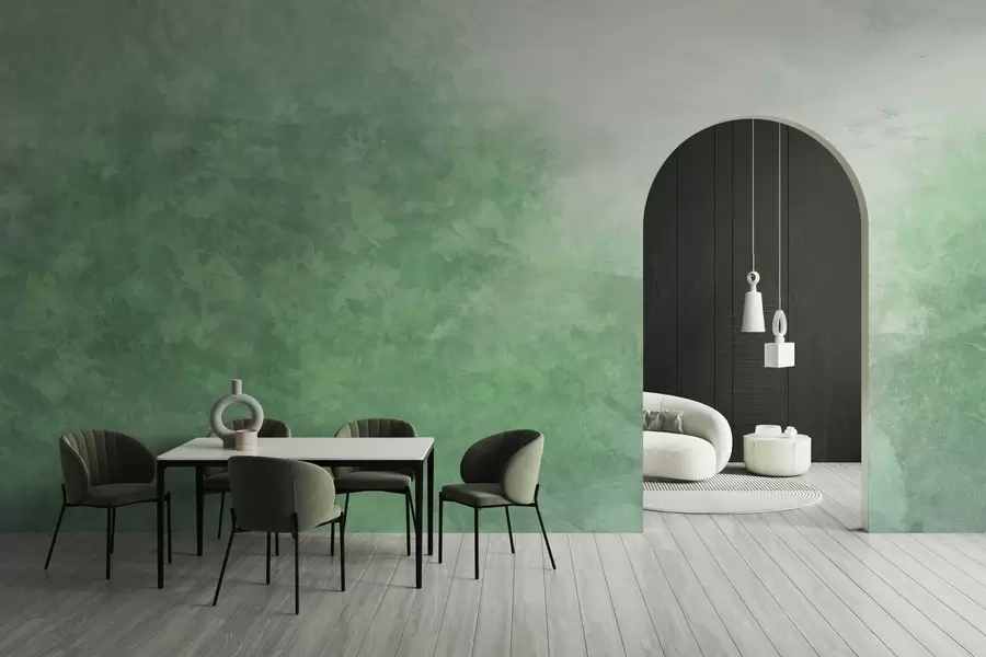 murais de parede  Imitação de folhas em uma parede de concreto w04468v2