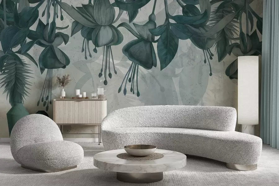 murais de parede Flores penduradas em estilo grunge w04472v1