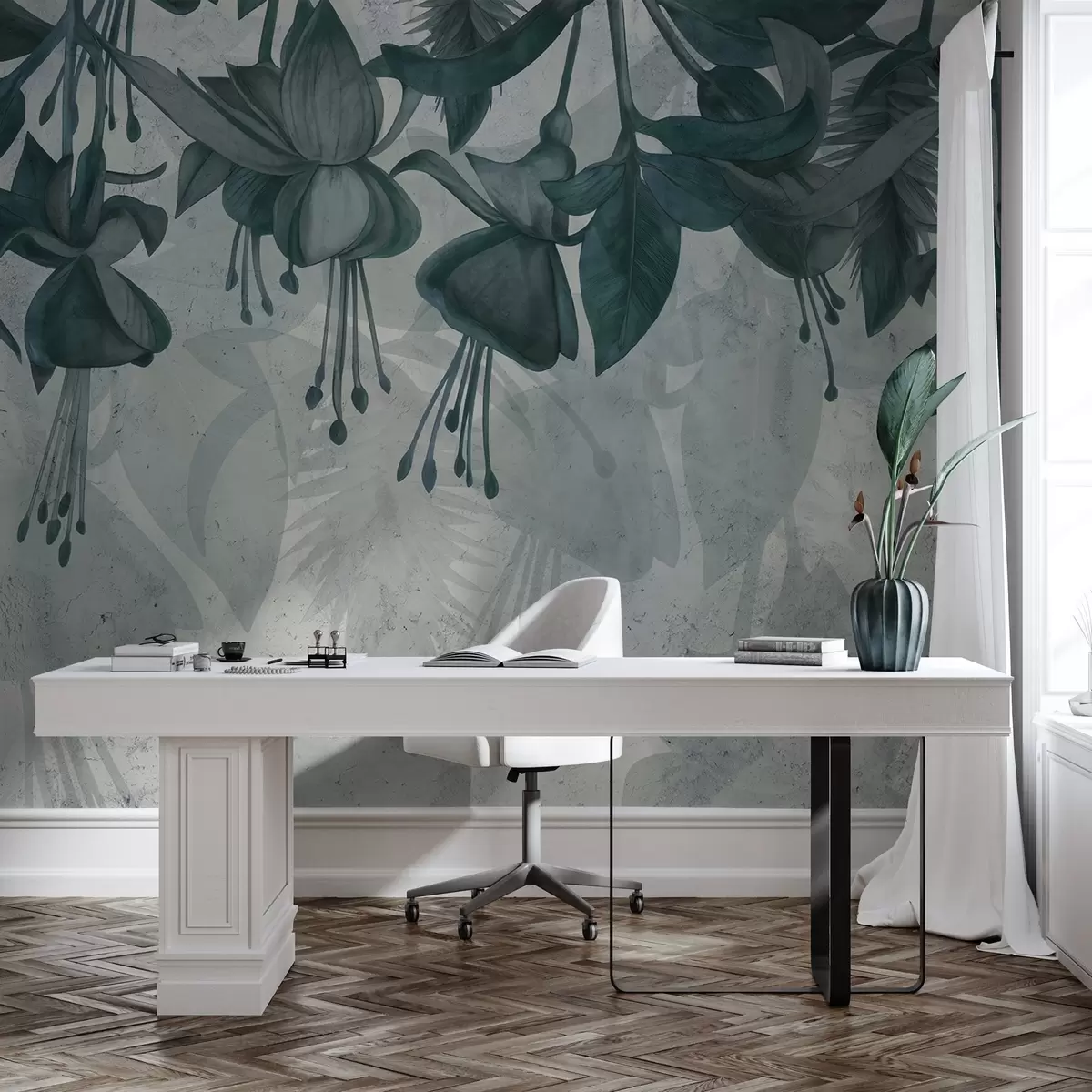 murais de parede Flores penduradas em estilo grunge w04472v1