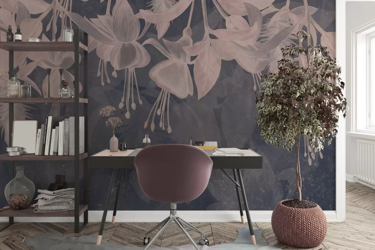 murais de parede Flores penduradas em estilo grunge w04472v2