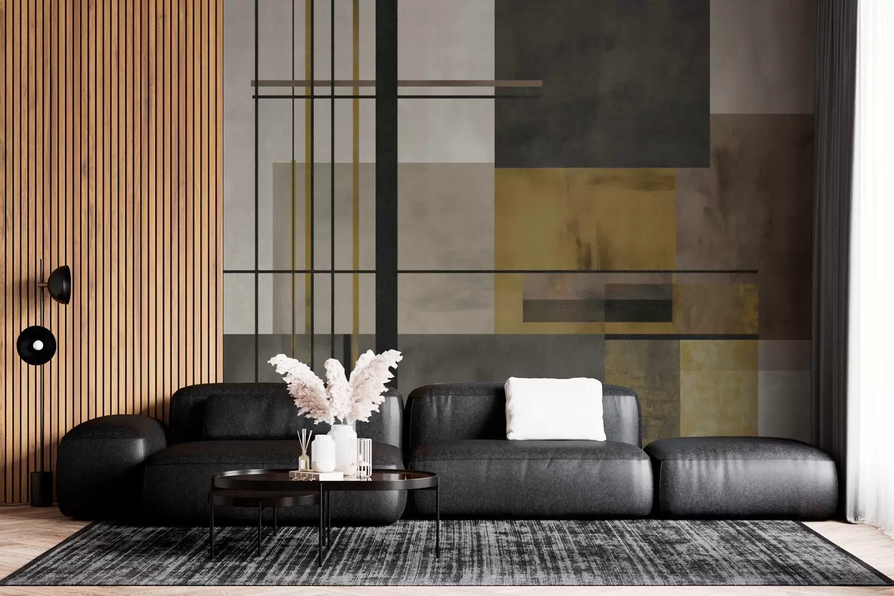 murais de parede geometria abstrata w04502