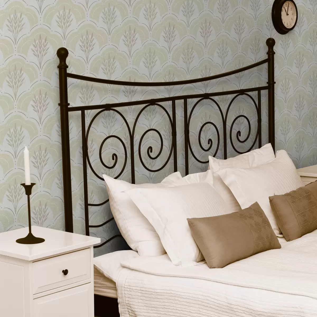 Papel de parede Trigo sob arcos, fundo em aquarela amarelo-creme suave a00607