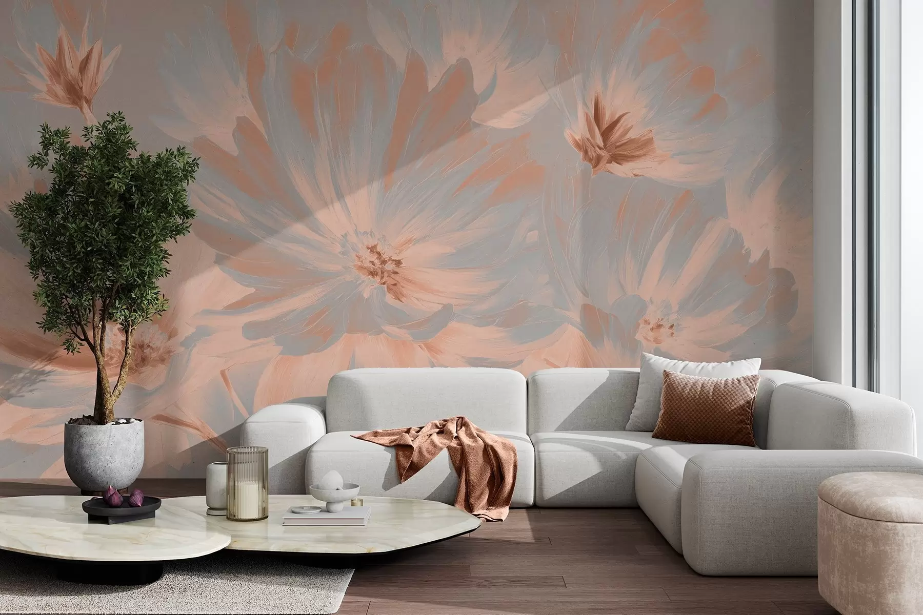 murais de parede Flores abstratas w04670v1
