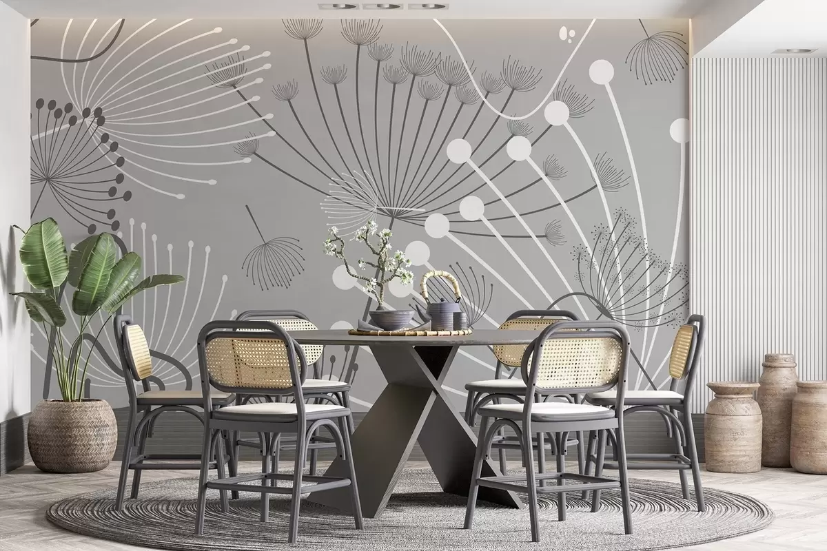 murais de parede Flores abstratas w04702v3