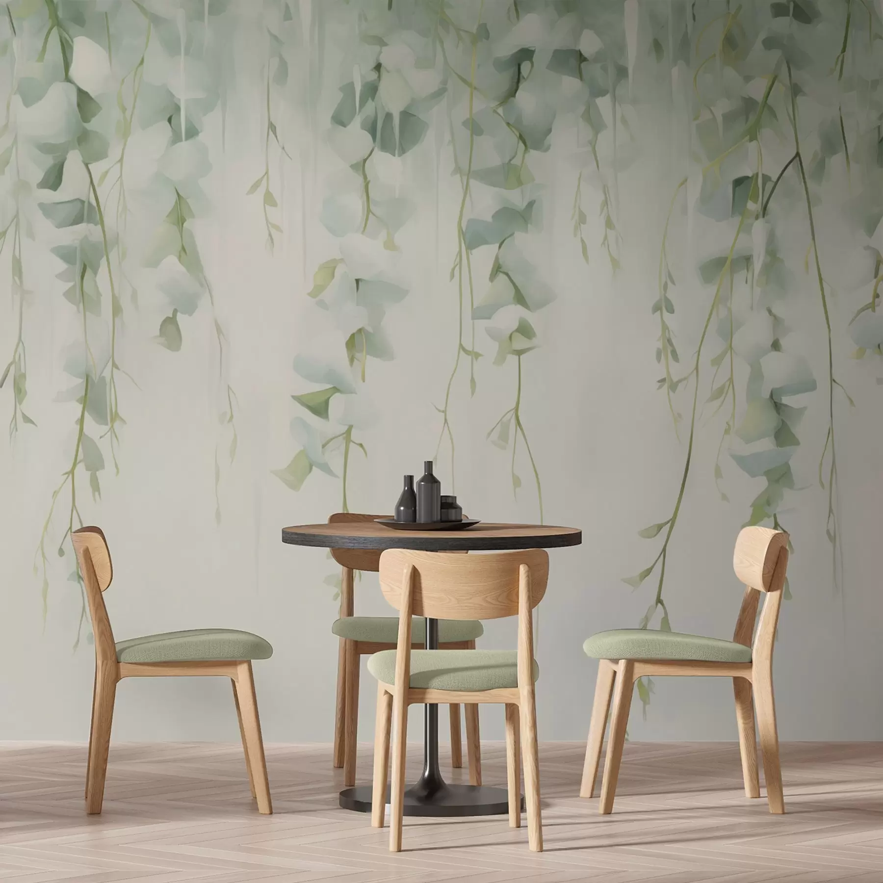 murais de parede Galhos pendentes com folhas w04722