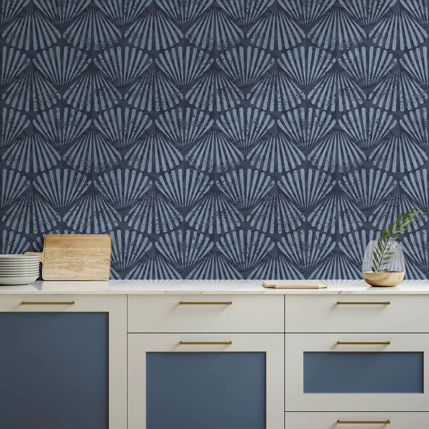 murais de parede Raios abstratos em tons de azul, motivo dinâmico a00710