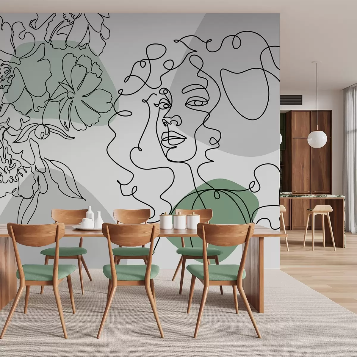 murais de parede Menina nas filas w04724v1