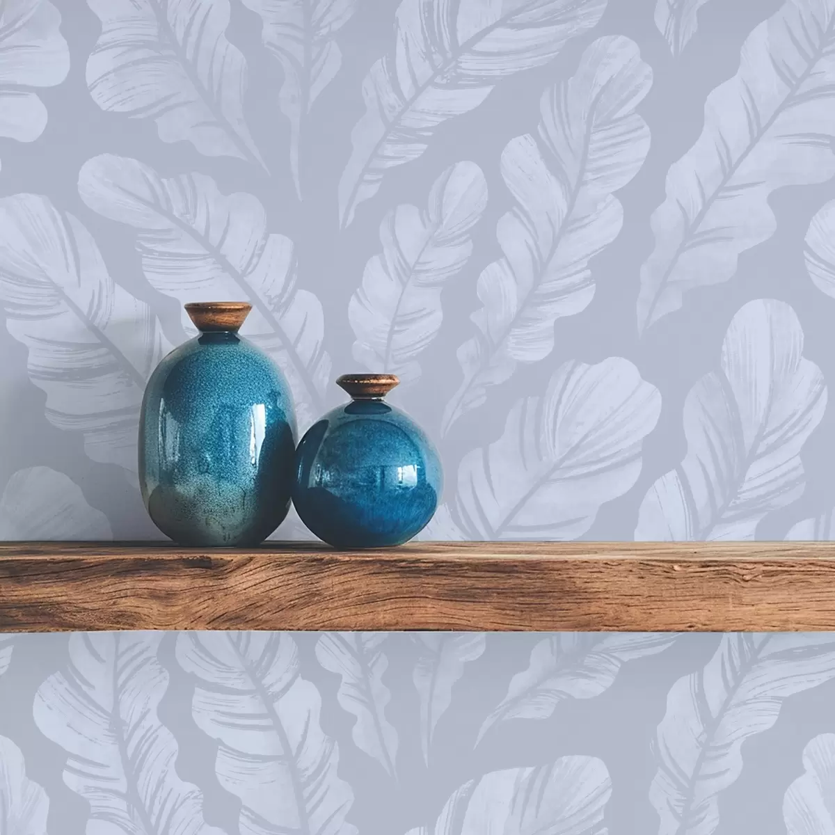 Papel de parede Penas grandes em tons de azul-acinzentado claro a00839v1