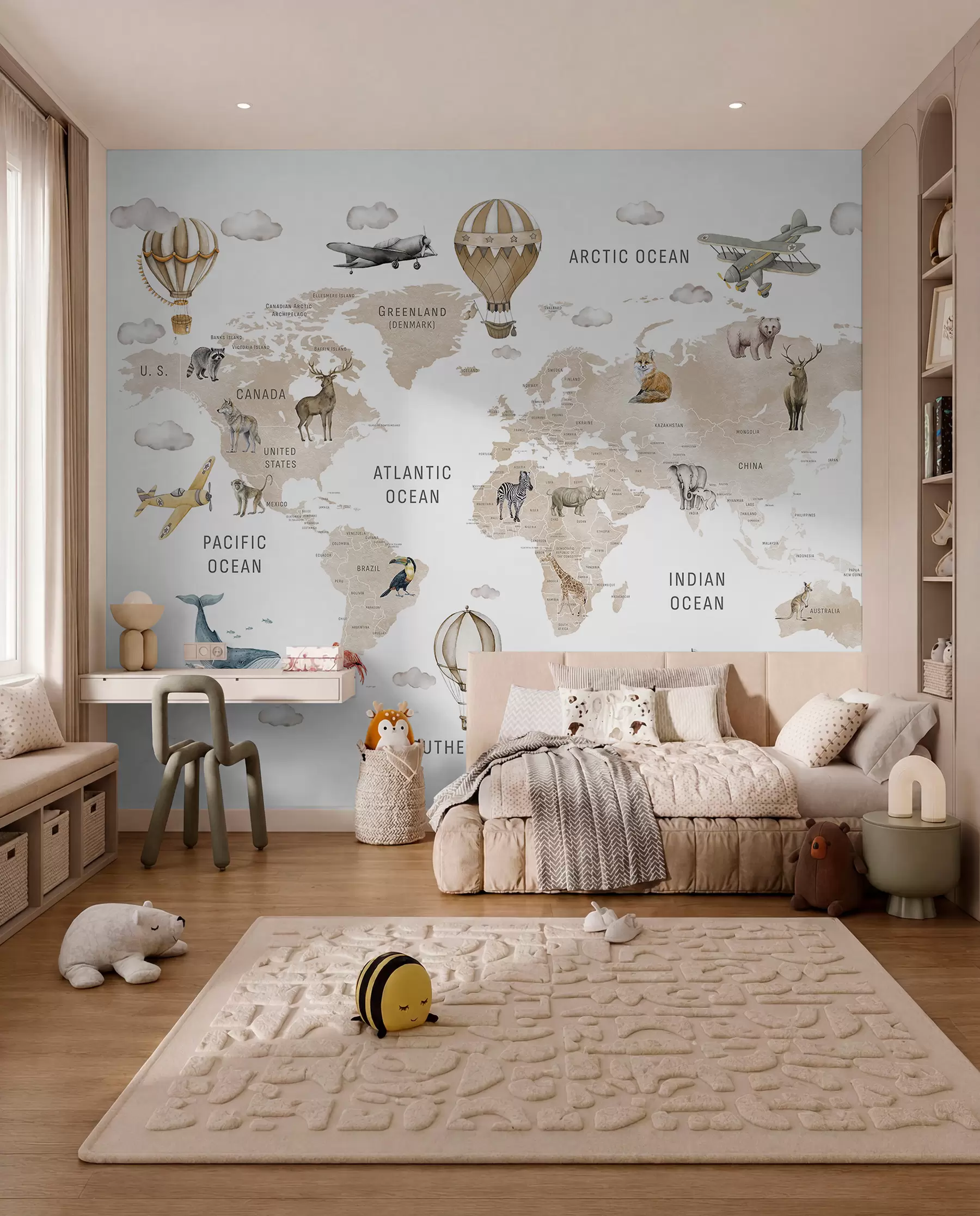 murais de parede Atlas animal em bege c00001env2