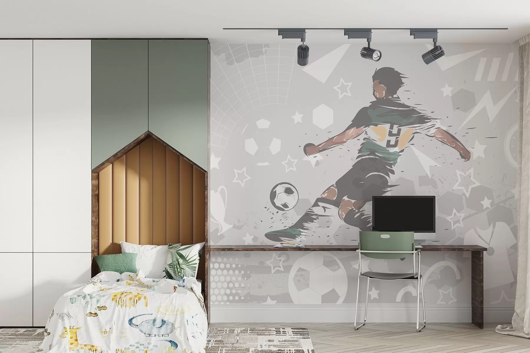 murais de parede Jogador de futebol, esportes w04763