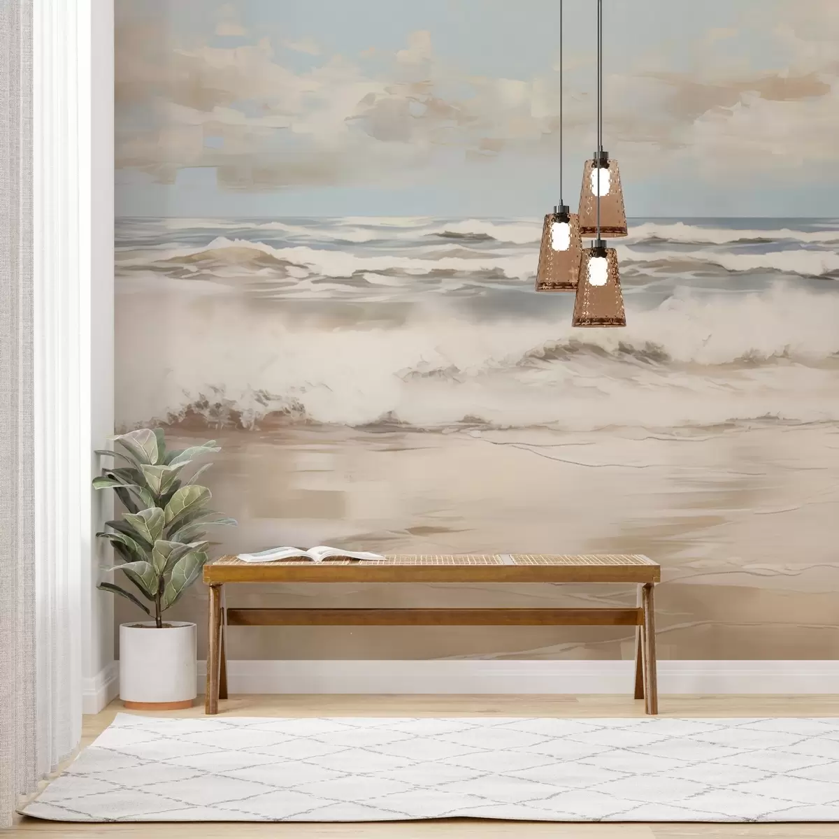 murais de parede Paisagem marítima em tons pastel w04836