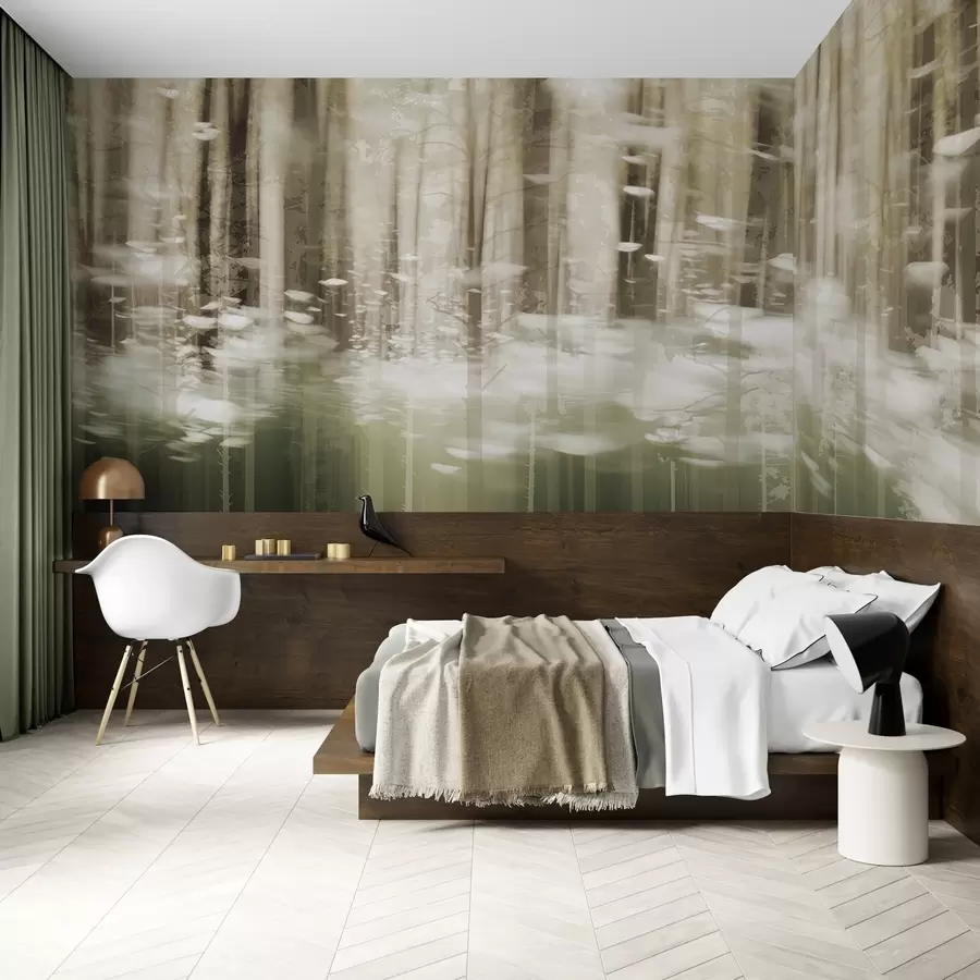 murais de parede Troncos de árvores estilizados em tons pastel w04844