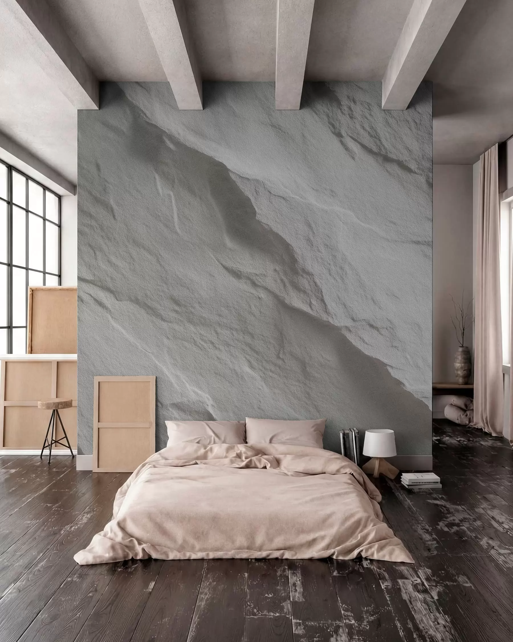 murais de parede imitação de rocha branca em design de interiores w04818