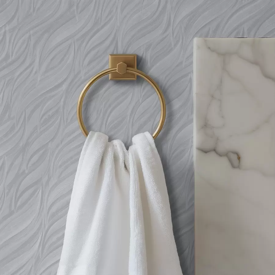 murais de parede Ondas texturizadas com pincel, azul-cinza frio a00688v3