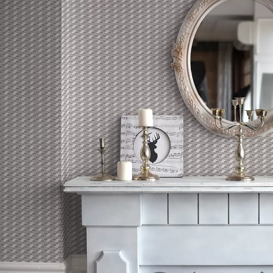 murais de parede Ladrilhos modulares malva com semicírculos interligados a00915