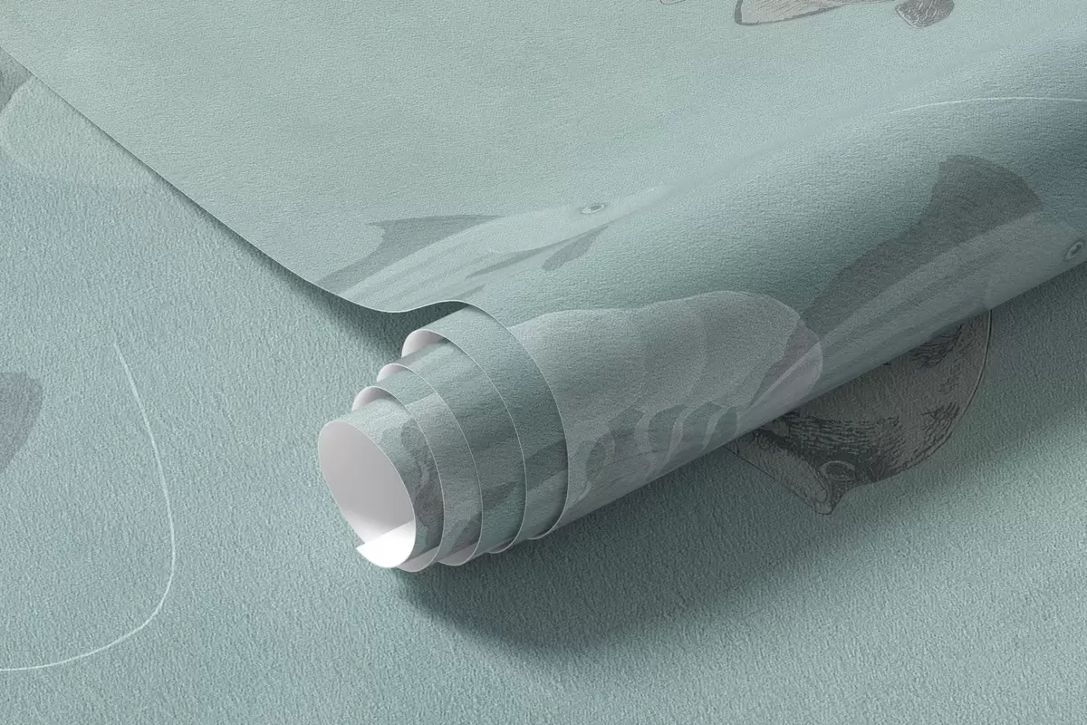 murais de parede Sereias brincalhonas no fundo do mar com algas, medusas e peixes w04860