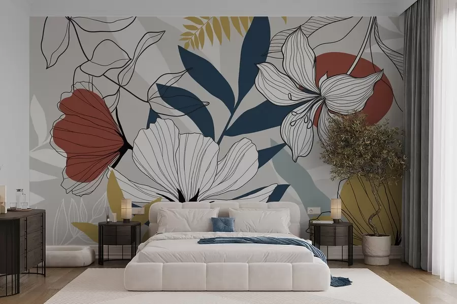 murais de parede Plantas e flores abstratas w04898v1