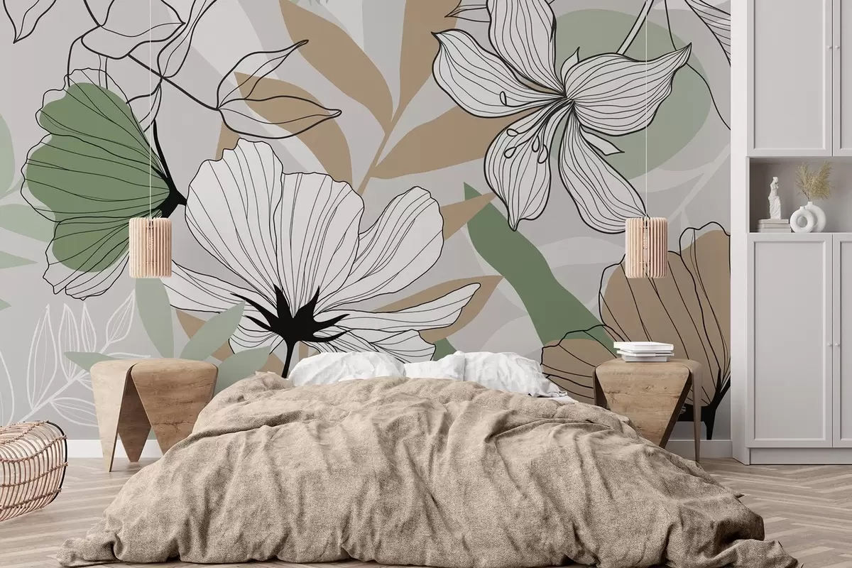 murais de parede Plantas e flores abstratas w04898v2