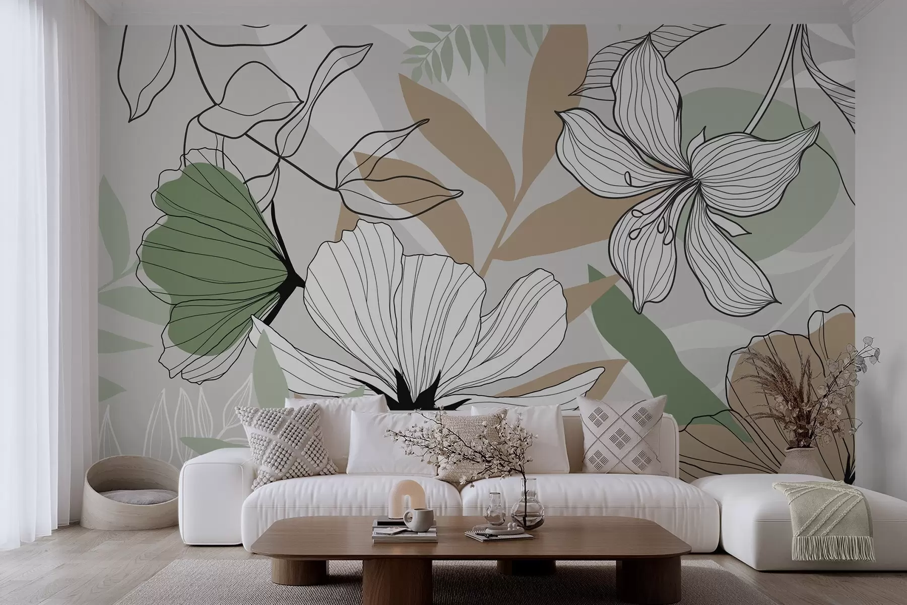 murais de parede Plantas e flores abstratas w04898v2